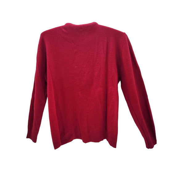 Vintage 80s Hot Pink Tight Knit Long Sleeve Button Down Cardigan Sweater - Picture 3 of 10